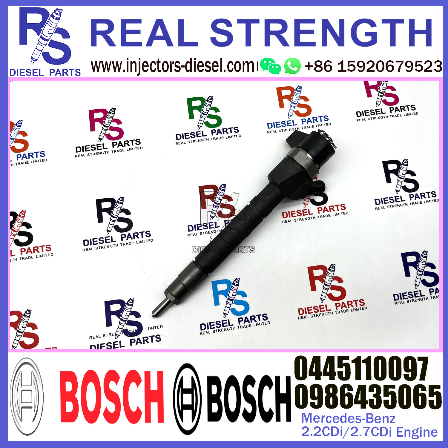 Diesel Fuel Common Rail Injector 0445110097 0445110096 0445110095 0986435065 For Mercedes-Benz 2.2CDi/2.7CDi Engine