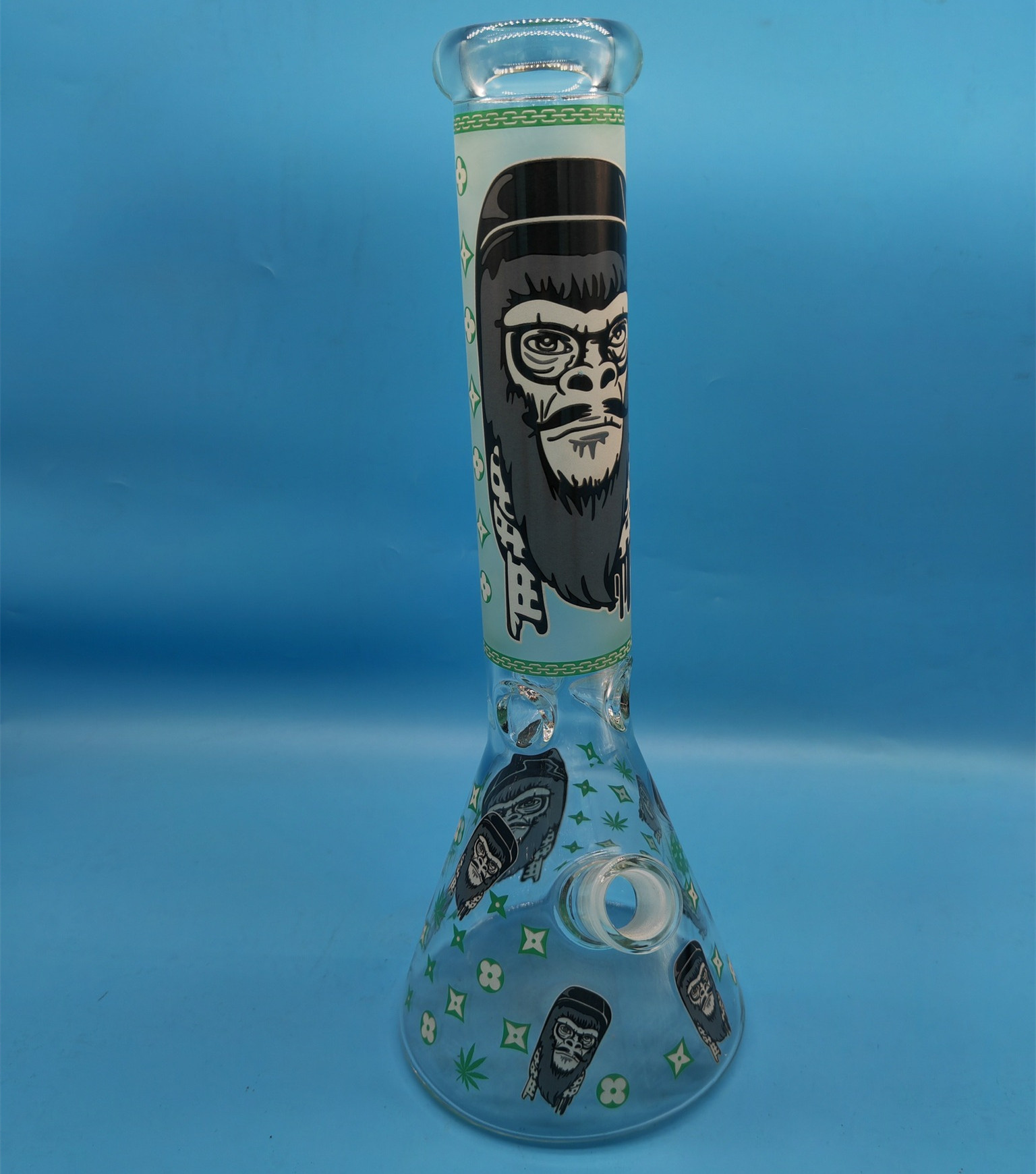 9" Hookah Glass Water Pipe Bong Thick Beaker W Ice Catcher