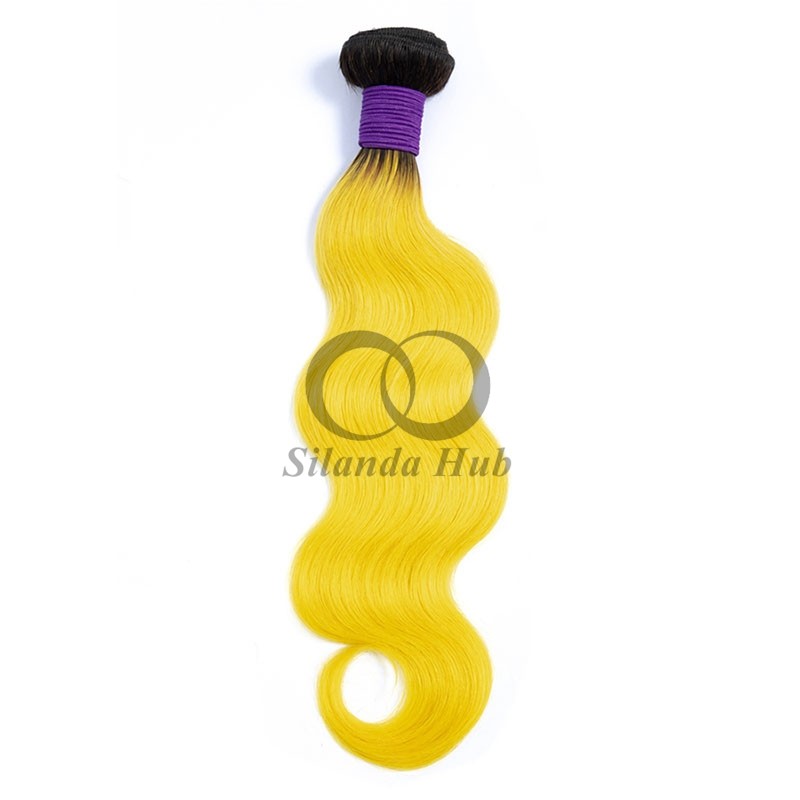 #T1B/Yellow Body Wave Remy Human Hair Bundles Sew In Weave Bundles Brazilian Bundle Deals