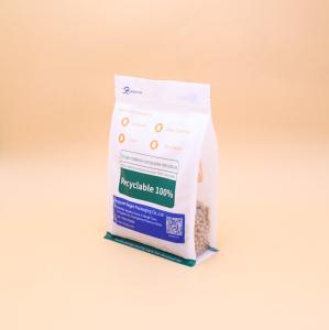 Quality Plastic Food Bags Recyclable Eight Sided Flat Bottom Bag Recycled Plastic Zipper Pouch wholesale