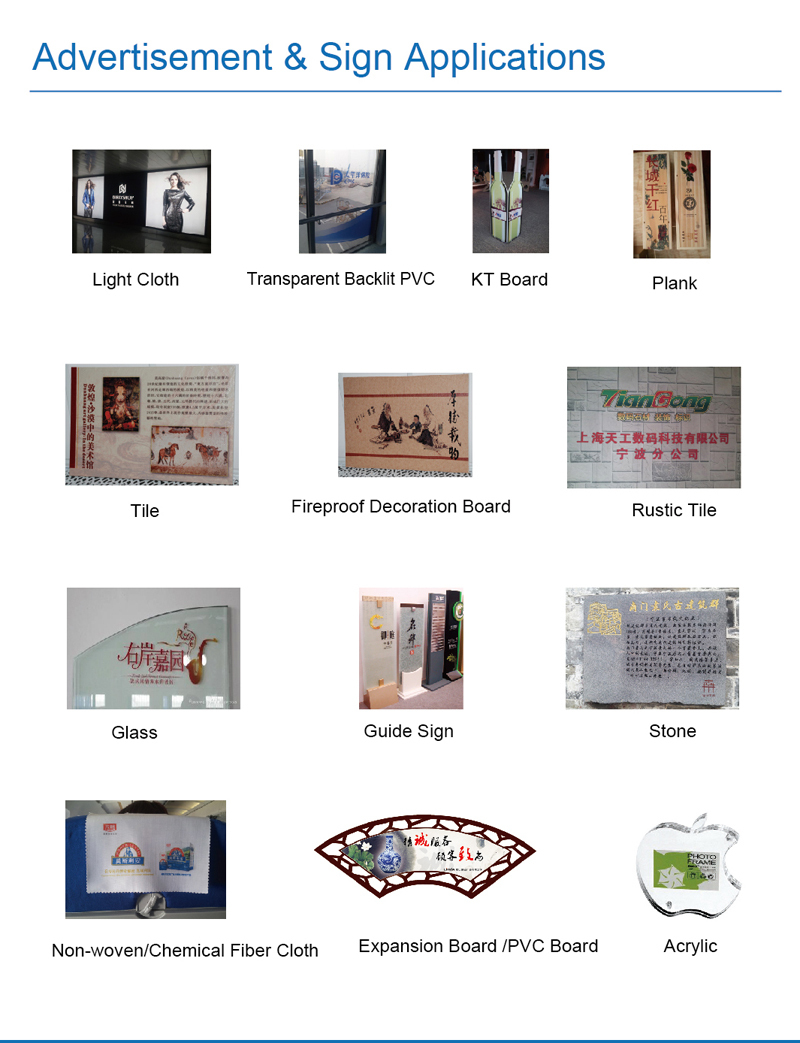 foam board,Arcylie,glass,metal,wood.UV FLATBED and roll to roll printer.banner printing