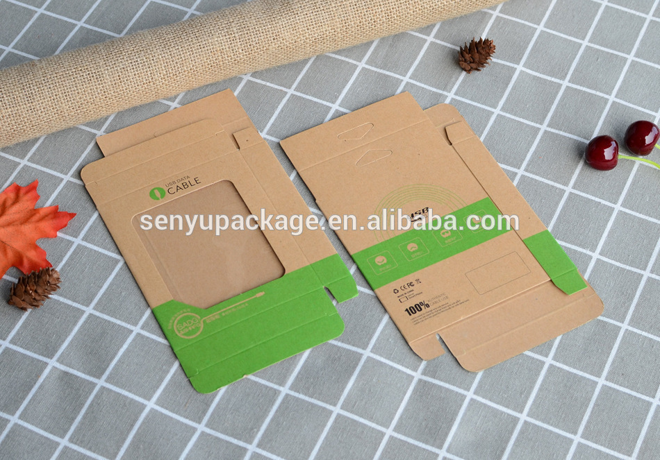 Wholesale Recyclable Transparent Plastic Window Paper Corrugated Custom Data Line Packaging Box
