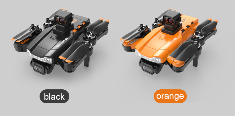 HD Camera and HD Aerial Photography Quadcopter Remote Control S1 Brushless Laser Obstacle Avoidance Drone Black Orange