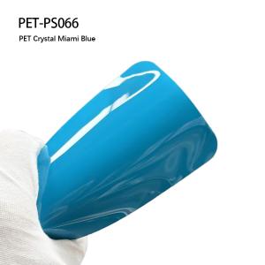 Quality PET-PS066 PET Crystal Miami Blue Vinyl Cork Grain Wrap Sticker 1.52 X 18m /1 Roll Fatigue Resistance wholesale