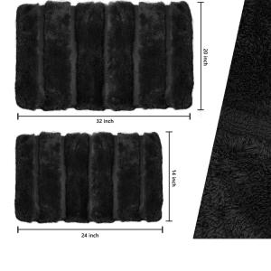 Quality Black Tufting Shaggy Bathroom Rugs 2250GSM Water Absorbent Rugs For Bathroom wholesale
