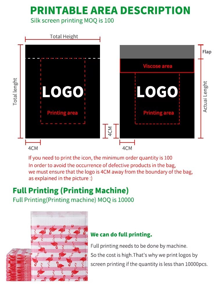 Shock Absorption Custom Poly Mailer Bubble Bags 140GMS~200GMS