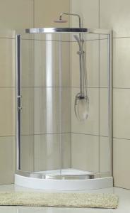 Quality Portable Sliding D Shaped Shower Enclosure Clear Tempered Glass One Moving Door wholesale