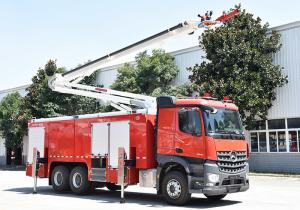 Quality Mercedes Benz 25m Aerial Fire Truck Spraying Water / Foam / Powder wholesale