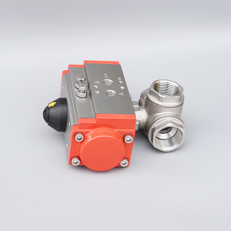 3 Way Valve and Actuator Thread T Type Full Port High Platform