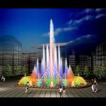 Electricity Powered Musical Fountain With 3-15m Spray Height