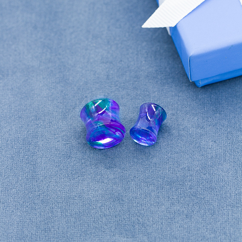 13mm Purple Marble Ear Plug Tunnels