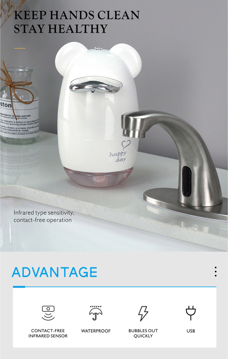 200ML Portable Liquid Soap Dispenser PETG 5CM Touchless Countertop
