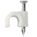 Wire Fastening Round Nail Cable Clip PE and Steel Material White / Black