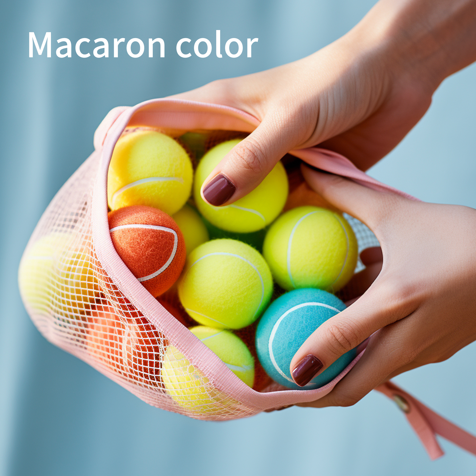Pet Tennis Balls Interactive Dog Toy Ball Throwing Rubber Dog Chew Toys Macaron Color