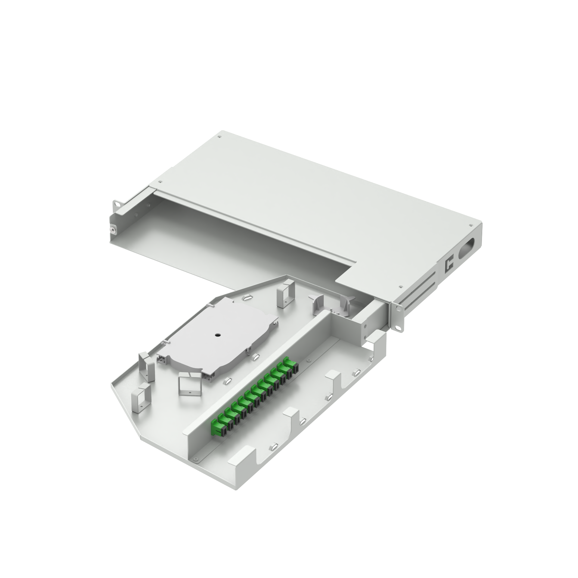 12 Cores Swing Patch Panel Optical Distribution Frame 19 Inch SC APC Type Fiber Optic Equipment No