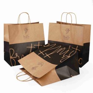 Quality Takeaway Bulk Brown Paper Bags Custom Kraft Bags 120g wholesale