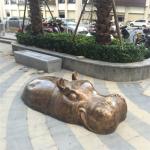Bronze Hippo Large Garden Animal Sculptures Modern Cast Copper Brass