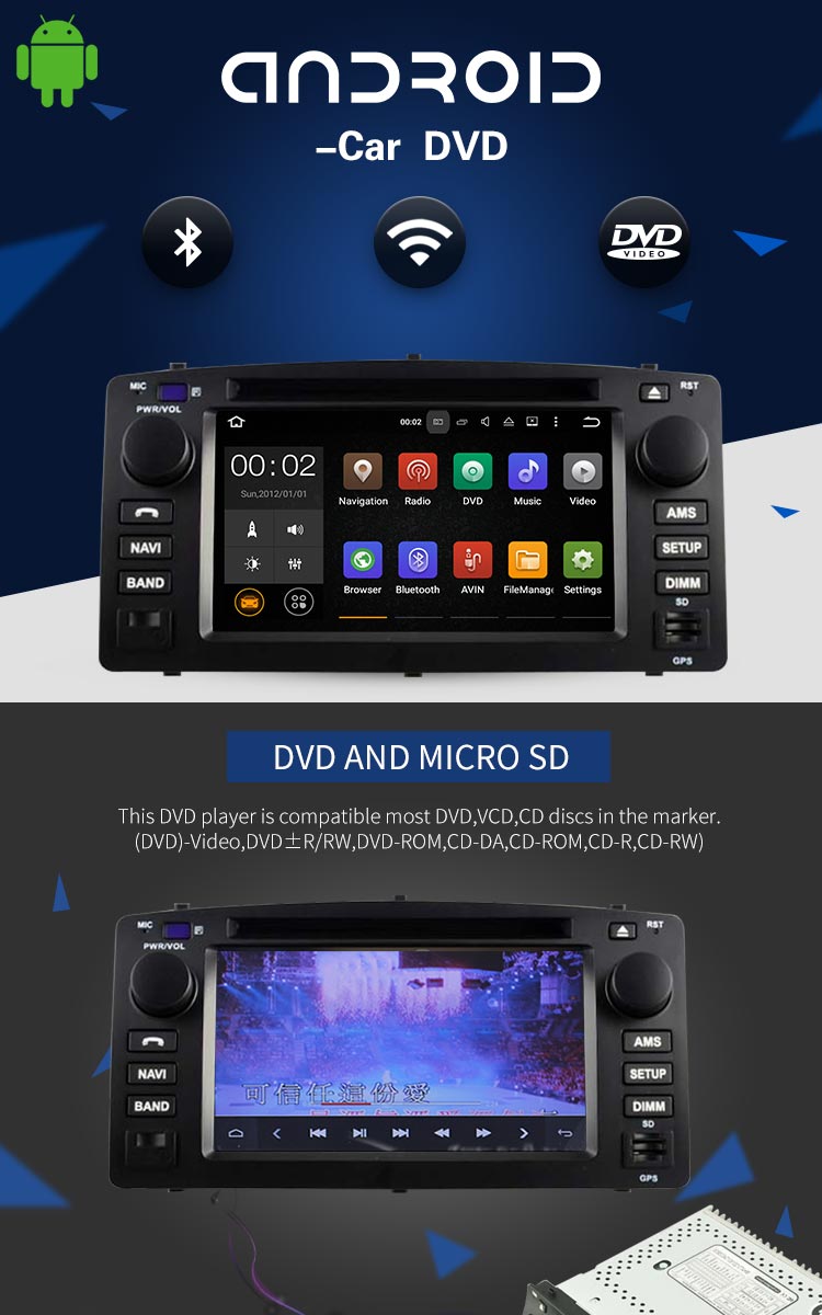 Radio GPS Navigation Android Car DVD Player With Android 7.1 SD USB Stereo