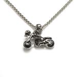 Men Fashion Jewelry Punk Stainless Steel Motor Biker Pendant Necklace