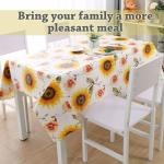 Oilproof PEVA Sunflower Plastic Table Cover For Daily Life