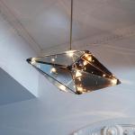 Post-modern Led Diamond Glass Pendant Lights restaurant Rhombic Polyhedron