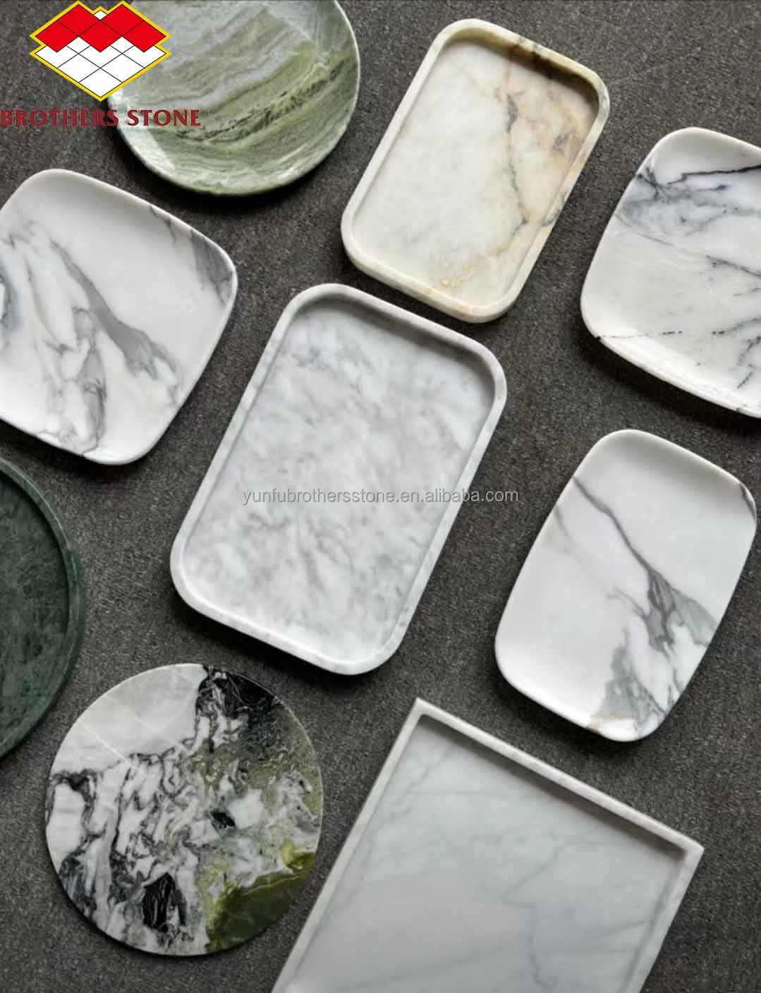 2024 Hotel Marble Cut-To-Size Dining Set with Modern Marble Pattern Plates and Bowls