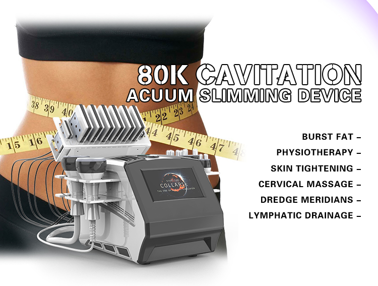 Portable Hand Held 6 in 1 80k Ultrasonic Cavitation RF Vacuum Machine Radio Frequency Weight Loss Cellulite Reduction for Salon