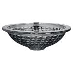 Circular Handmade Crystal Wash Basins Vessel Glass Bathroom Funnel Shaped Smoke