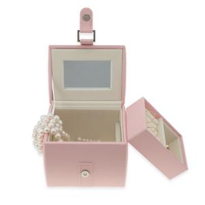 Quality Custom Logo Handmade Portable Travel Jewelry Box For Retail Pink Color wholesale