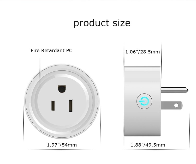 Small Wifi Smart Plug Socket Amazon Echo Assistant Compatible Remote Control Plug