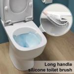 39.6cm Toilet Bowl Brush Silicone Wall Mounted Anti-Roll Anti-Drip Suitable for