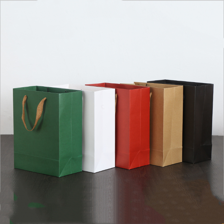 Custom Printing Recyclable Paper Bags With Handles Flower Pattern