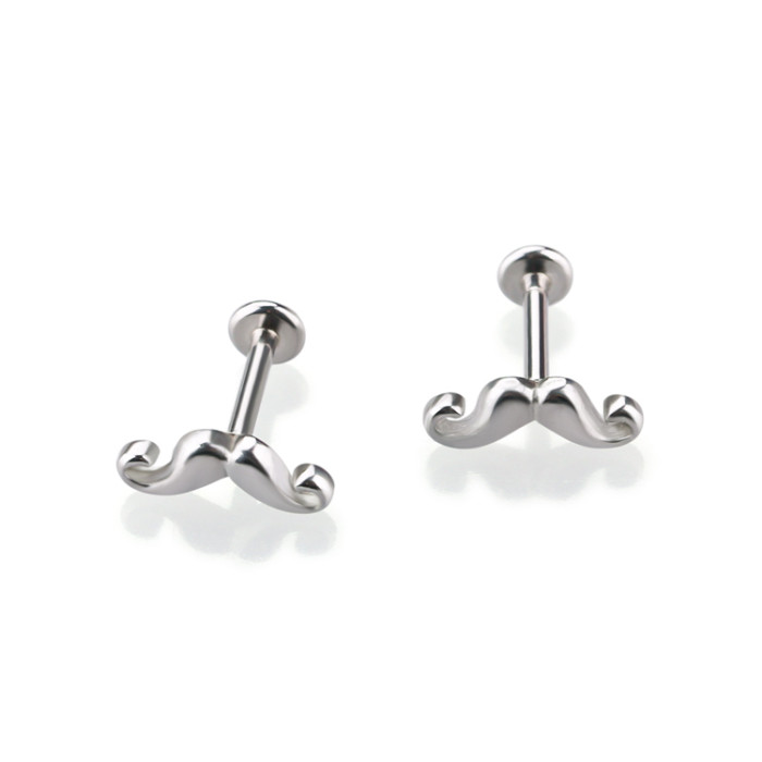 Wholesale body piercing jewelry mustache bar cheap cute lip stud labret ring