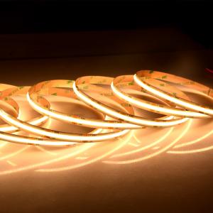 Quality 12v 24v flexible tape rope light flex white dotless luces flip chip fob cob led strip lights wholesale