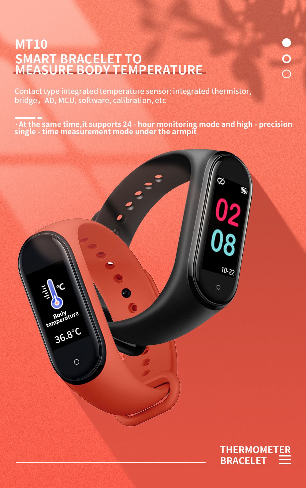 2021 MT12 Touch 0.96 Screen Fitness Equipment Health Temperature Watch Ring Smartwatch