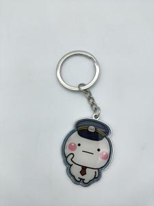 Quality Laser Engraving Zinc Alloy Keychain , Shiromaru Hard Enamel Keyrings wholesale
