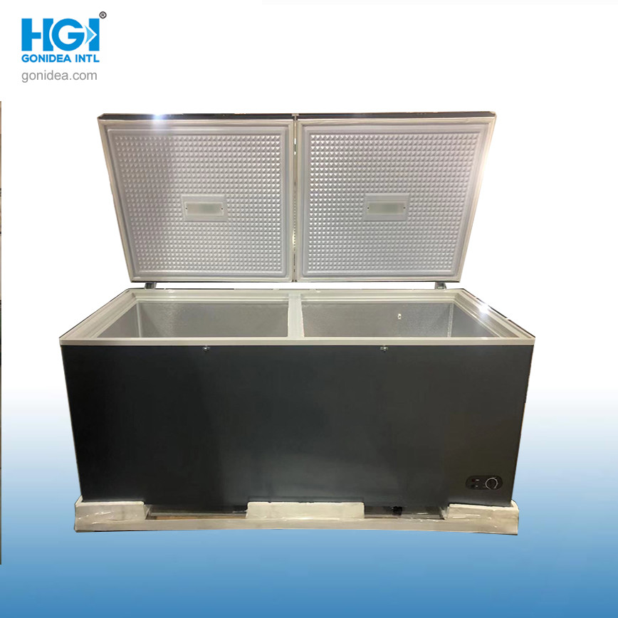 800L Two Doors Deep Chest Freezer Mechanical Temperature Control