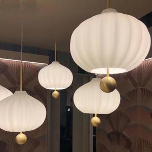 Quality Modern white Pumpkin pendant light Restaurant Bar Loft Living Room Lilli Pendant Lamp(WH-GP-126) wholesale