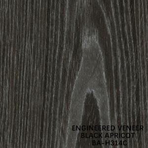 Quality Furniture Black Apricot Engineered Wood Veneer H314C Flat Cut Crown Grain 2500-3100mm wholesale