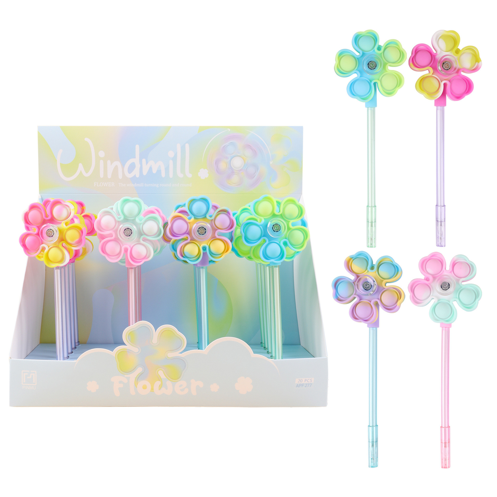 Unique Windmill Design Gel Pen 0.5mm Plastic Students Gift Pen