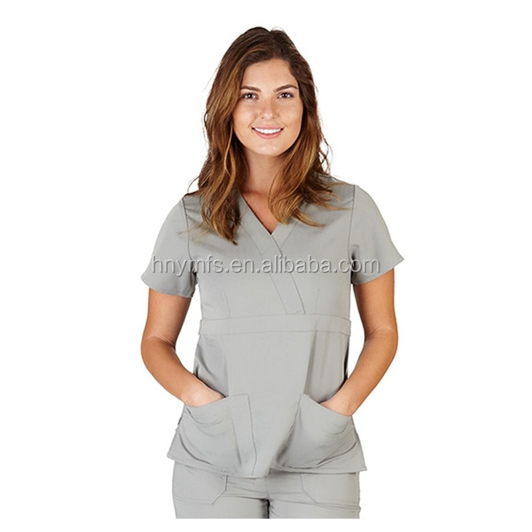Unisex Hospital Scrub Suit Plus Size Custom Logo Stretch Solid Color