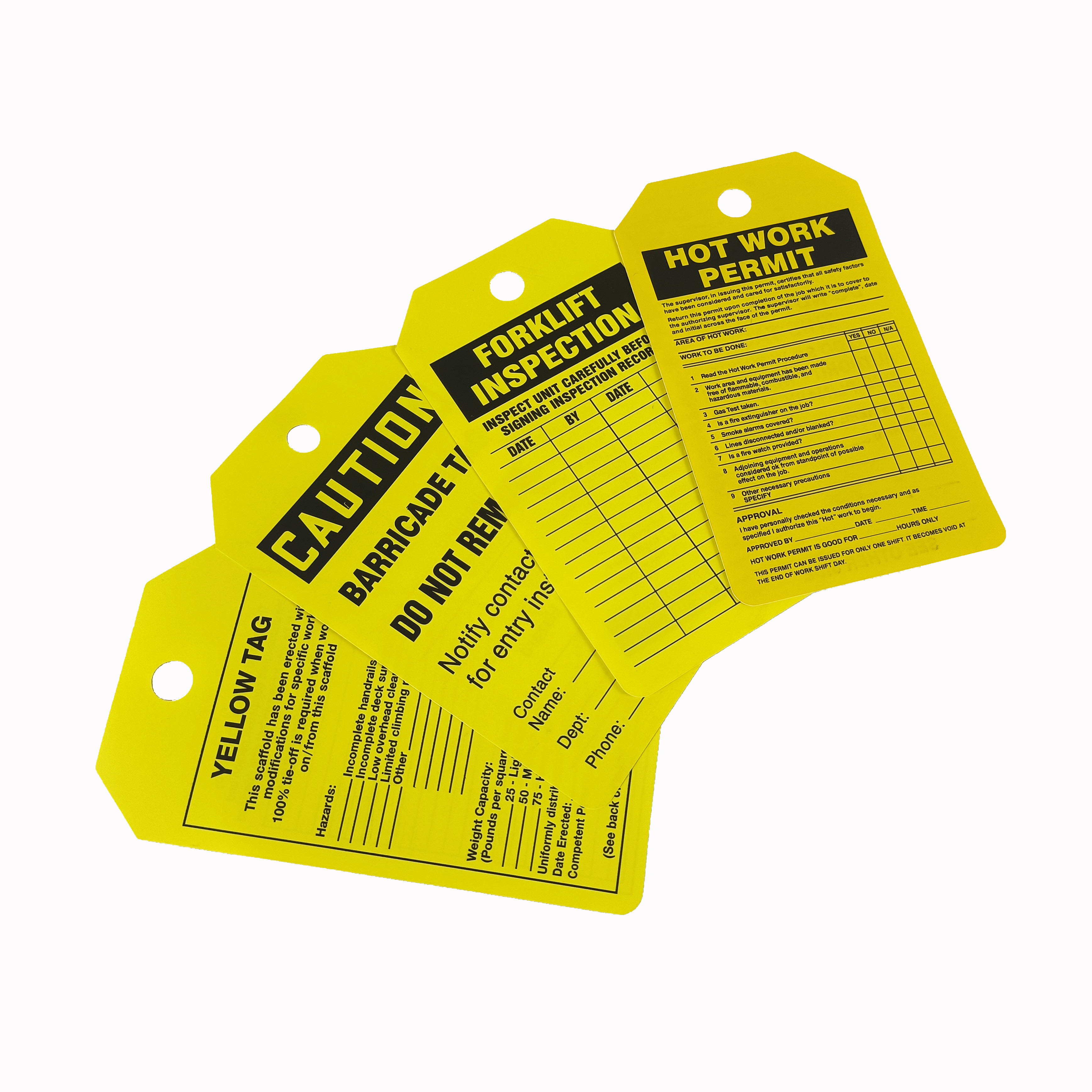 Customizable Plastic Waterproof Safety Tags for Outdoors Use