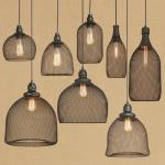 Retro wind iron cage chandelier bar loft creative personality cafe bar window