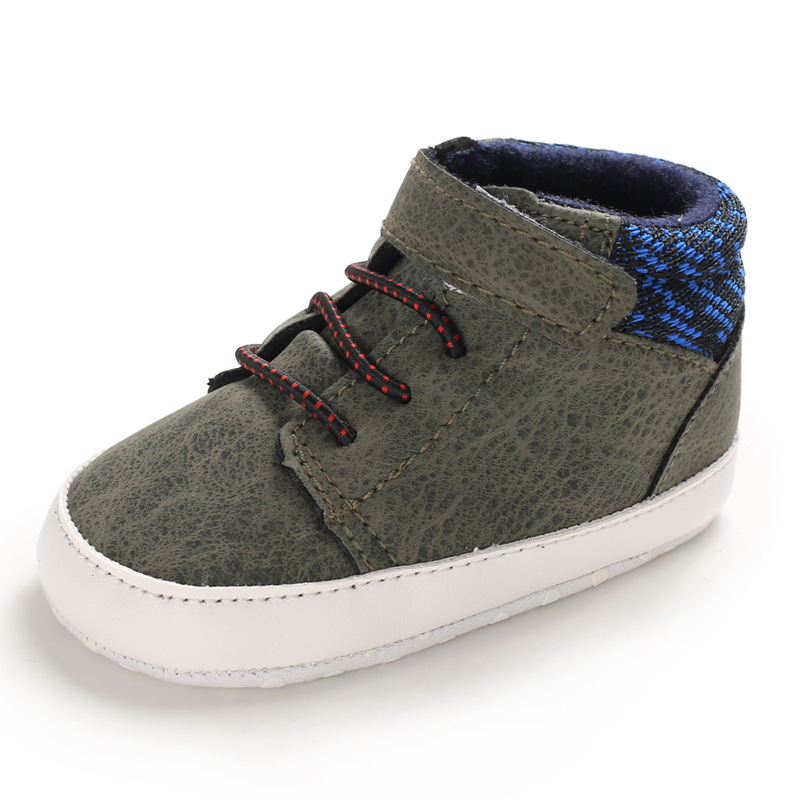New fashion PU Leather soft sole Casual sport Outdoor toddler baby leather boots