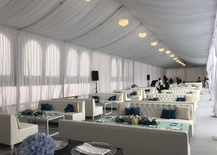 Elegant White PVC 30x60m Clear Span Tent For Wedding