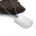 Men's Titanium Stainless Steel Dog Tag Necklace with 20 Inches or 24 Inches