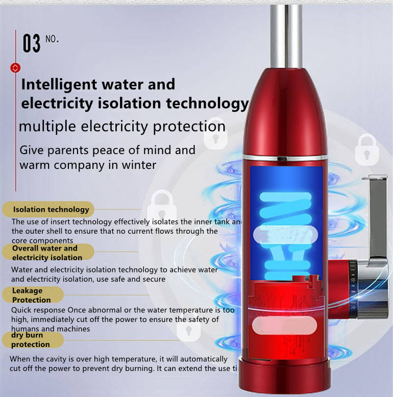 Digital Control Kitchen Hot Water Tap RoHs Single Handle Faucet 220V