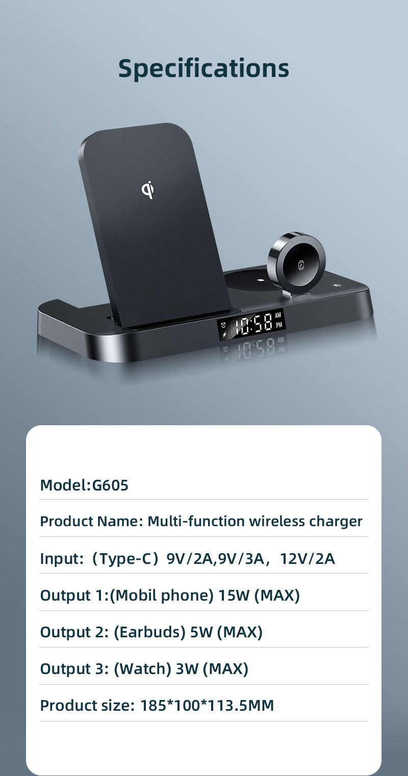 4 in 1 Fast Charging Multi Function Wireless Charger