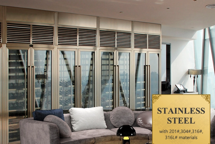 201 304 316 316L Stainless Steel Wine Cabinet Black Home Glass Cabinet Customized