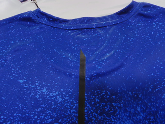 Blue Quick Dry Knitting Interlock Mens Round Neck T Shirt Round Neck Tops For Guys